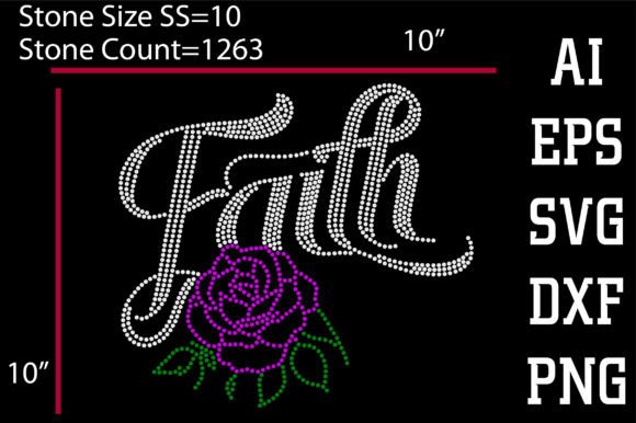 Faith Rhinestone Template: Graphics for T-Shirt Designs
