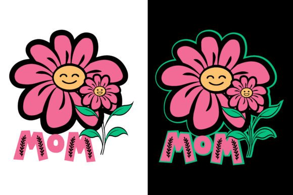 Flowers Mom and Baby: Graphics for T-Shirt Designs