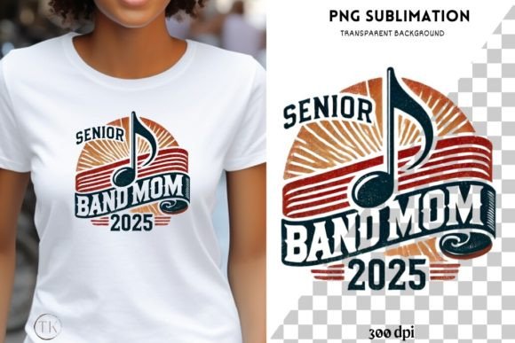 Retro Marching Graphics: 2025 Band Mom Illustrations