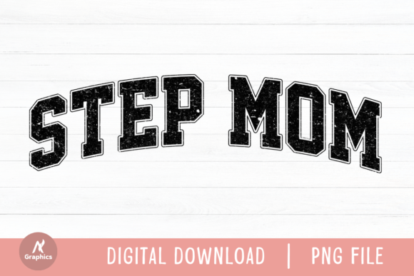 Step Mom Retro Varsity PNG: Graphics for T-Shirt Designs