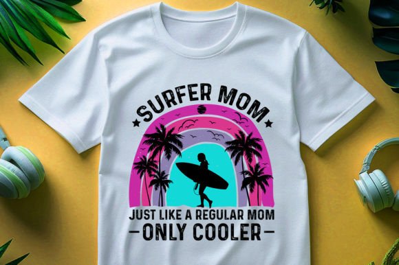 Surfer Mom Graphics: Cool T-Shirt Designs for Brands